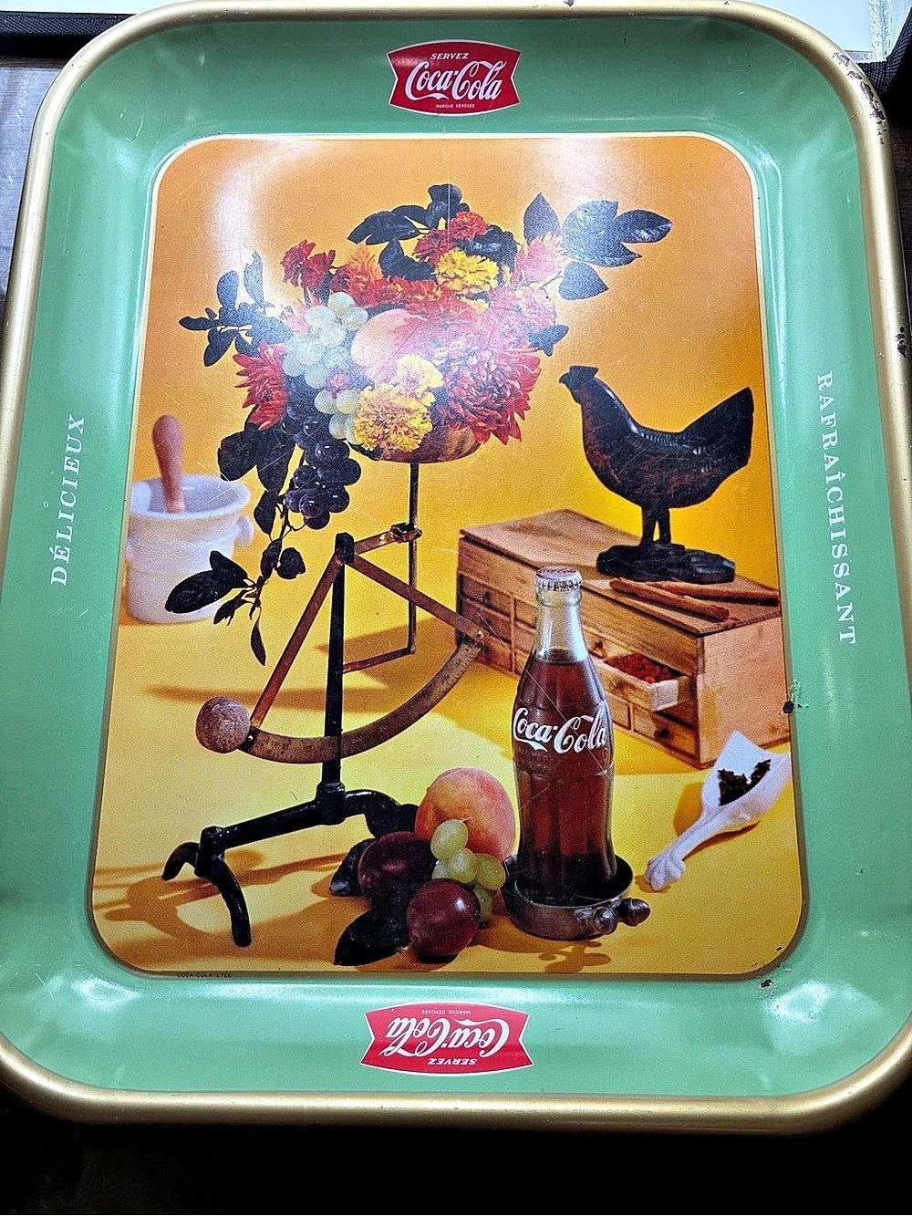Coca-Cola Vintage French Canadian Coca-Cola Metal Serving Tray Metal Serving